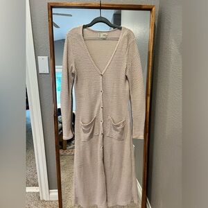 Anthropologie button up light sweater dress